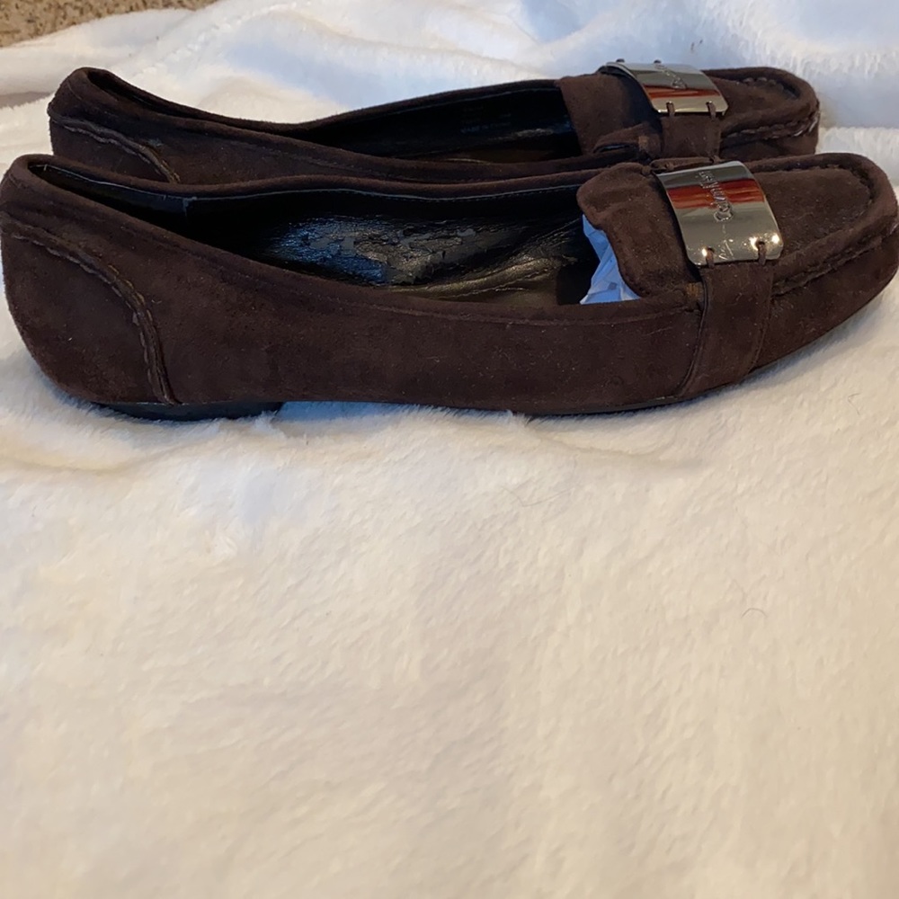 Women’s Calvin Klein women’s brown suede flats shoes, sz 7 - Picture 9 of 14